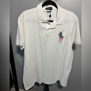 Ralph Lauren Men's US Mesh Short Sleeve Polo Shirt White